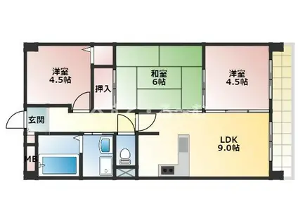 セ・ラヴィ(3LDK/4階)の間取り写真
