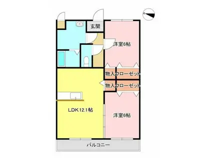 コーンハイツII(2LDK/3階)の間取り写真