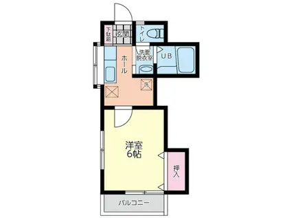 フロンティアオリト(1K/1階)の間取り写真