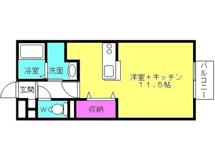 サンショワーII(1K/2階)の間取り写真