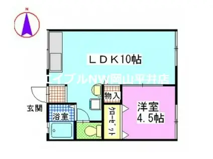ヴィレッジ白菊(1LDK/1階)の間取り写真