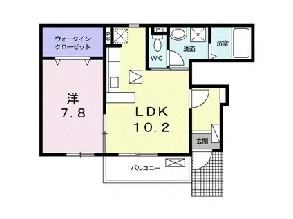 ラ・ヴィーダ くら(1LDK/1階)の間取り写真