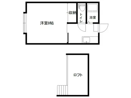 メゾンサンパティ(1K/1階)の間取り写真