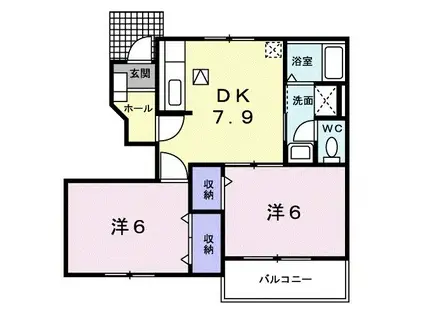 コンフォールY・T II(2DK/1階)の間取り写真