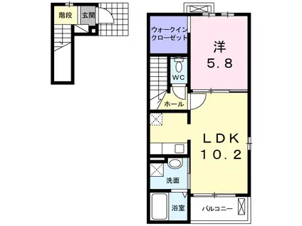 サンリットヴィラIII(1LDK/2階)の間取り写真