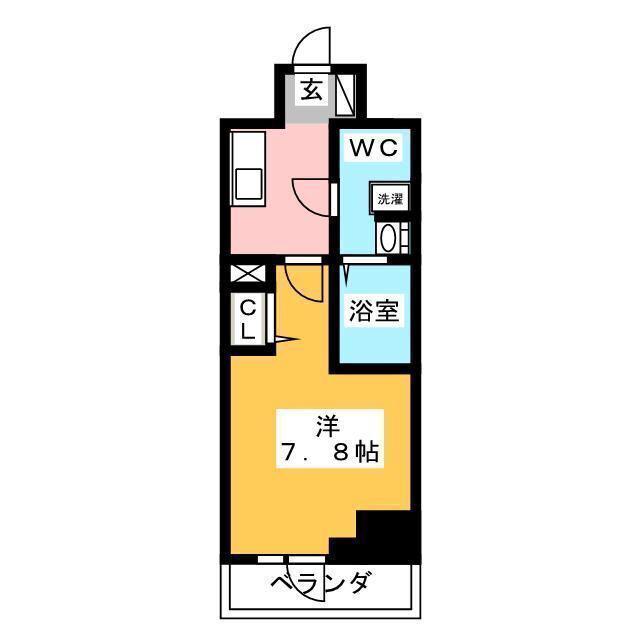 オーキッドレジデンス上野(1K/13階)の間取り写真