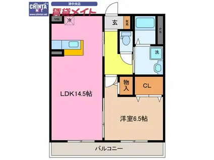 幸マンション II(1LDK/1階)の間取り写真