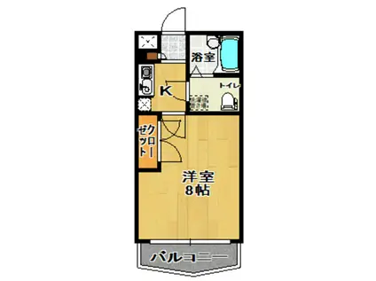 郡中アーバンタイム(1K/3階)の間取り写真