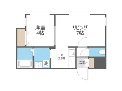 リンコントロQUINTO(1DK/1階)の間取り写真