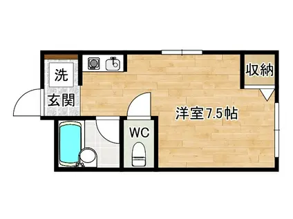 コーポY・K(ワンルーム/1階)の間取り写真