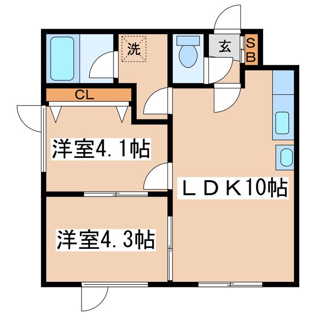KUROSU.20(2LDK/1階)の間取り写真