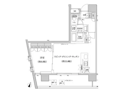 パークハビオ渋谷本町レジデンス(1LDK/3階)の間取り写真