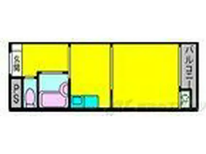 エクトI(1K/6階)の間取り写真