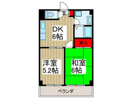 アーバン富士見(2DK/2階)の間取り写真