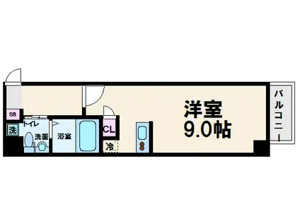 クリスタル昭和(ワンルーム/6階)の間取り写真