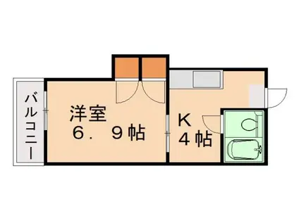 シティマンション筒井(1K/4階)の間取り写真