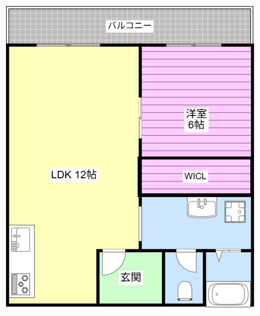 アイレックスインテグラ(1LDK/2階)の間取り写真