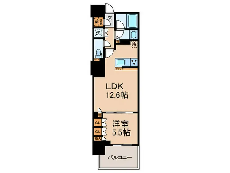 ウエリス新宿早稲田の森 8階階 間取り