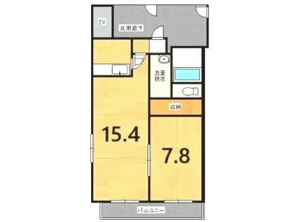 フェバリット弐番館(1LDK/4階)の間取り写真