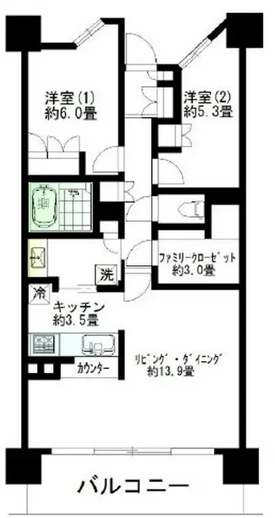 ドレッセ二子新地 10階階 間取り