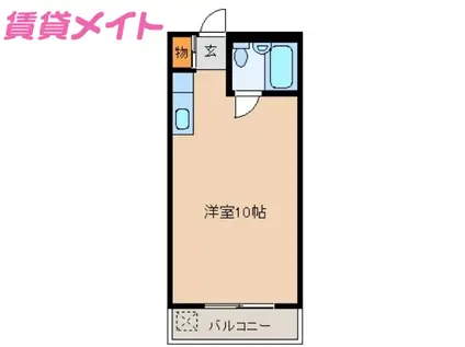 リバティールーク(ワンルーム/1階)の間取り写真