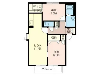 シモ弐番館(2LDK/1階)の間取り写真