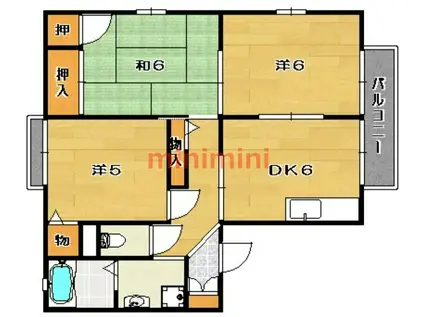 ADISHIO(3DK/2階)の間取り写真