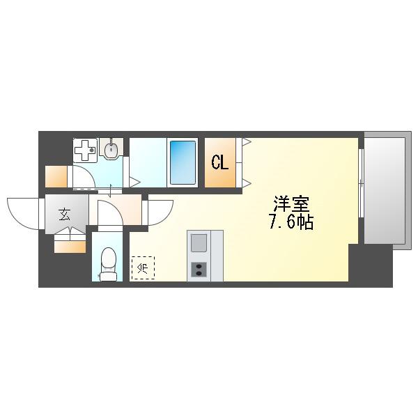 プレサンス名古屋STATIONビーフレックス(1K/8階)の間取り写真
