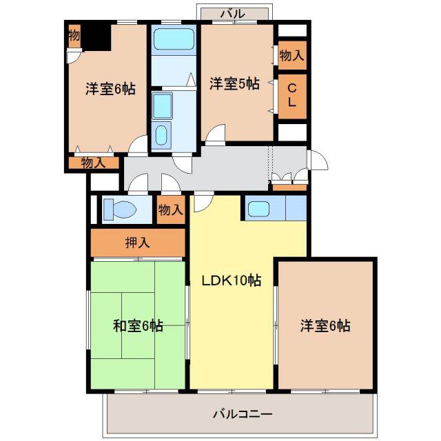 ランドマーク一社(4LDK/3階)の間取り写真