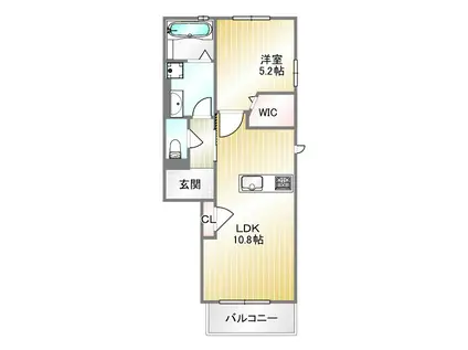 グリーンガーデン須磨(1LDK/2階)の間取り写真