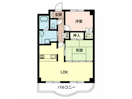 ベルドミール栗東(2LDK/3階)の間取り写真