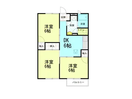ウエストコート船江山(3DK/2階)の間取り写真