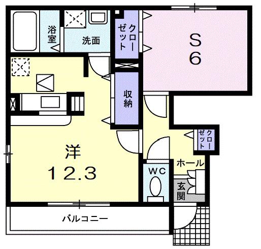 ポラリス(1LDK/1階)の間取り写真