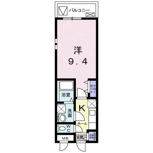アルページュ伊賀(1K/2階)の間取り写真