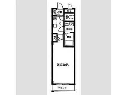 ウエストン(1K/4階)の間取り写真