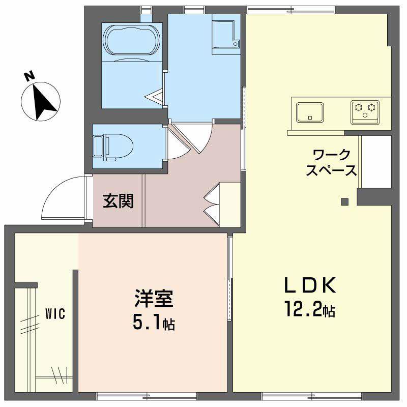 メゾン ルミエール(1LDK/1階)の間取り写真