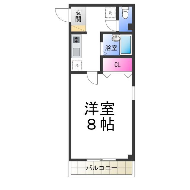 ネオハース金岡(1K/1階)の間取り写真