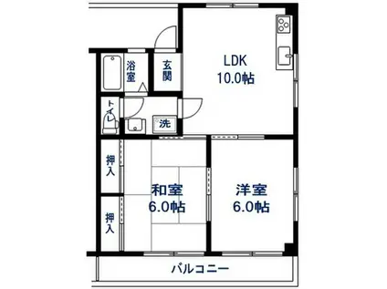 D-STYLE上田名ビル(2LDK/3階)の間取り写真