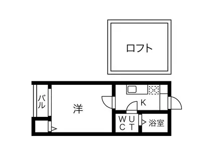 フロール尾頭橋(1K/1階)の間取り写真