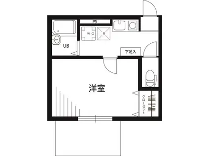 ベルダビレッジオII(1K/2階)の間取り写真