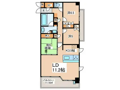 ルネサンスシティ池袋(3LDK/4階)の間取り写真