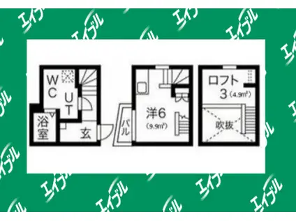 プレザント中村(1K/1階)の間取り写真