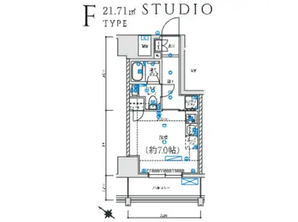 レグゼ 横濱関内(ワンルーム/6階)の間取り写真