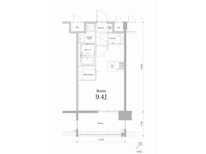 エンクレスト博多駅南BASE(ワンルーム/8階)の間取り写真