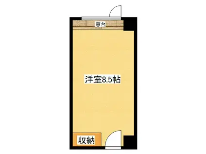 サンデープレースはやかわ(ワンルーム/1階)の間取り写真