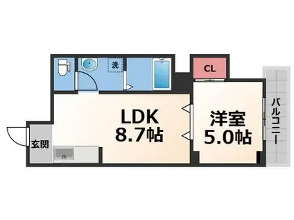 ハイツ泰陽(1LDK/4階)の間取り写真
