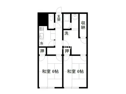 水明荘(2K/2階)の間取り写真