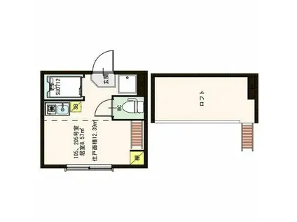 サヴォイ赤羽(ワンルーム/1階)の間取り写真