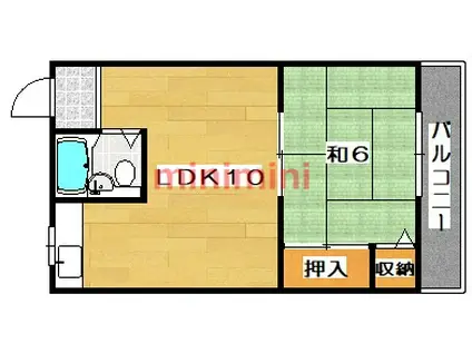 サンハイツいすず(1LDK/1階)の間取り写真