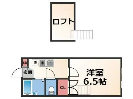 フルール五百石(1K/2階)の間取り写真